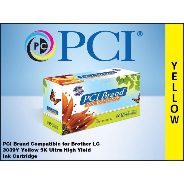Pci Compatible Brother LC3039Y Yellow 5K Yld Ink for Brother MFCJ5845DW, MFCJ5945DW, MFCJ6545DW, J6945 LC3039Y-PCI
